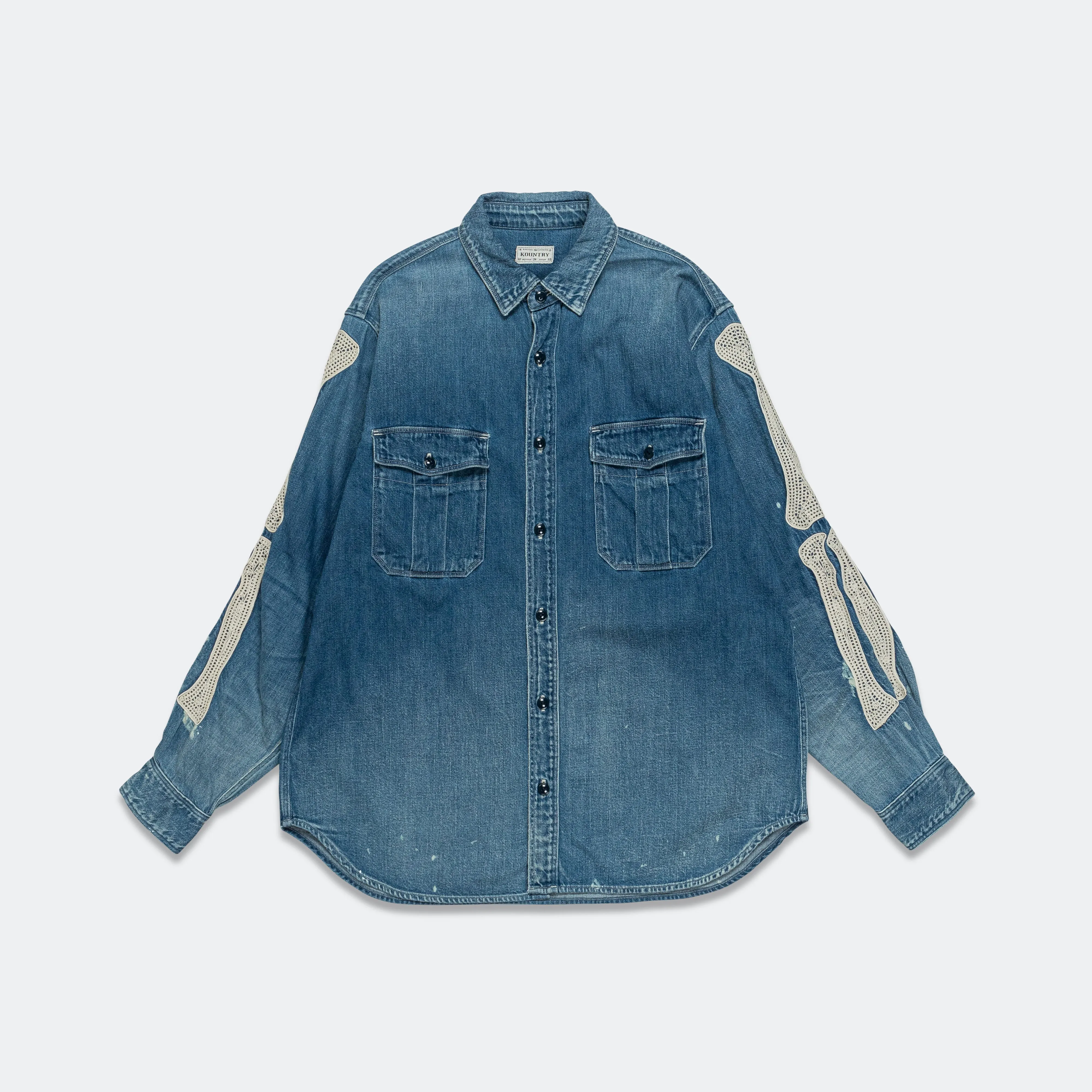 8oz Denim Work Shirt (BONE Embroidery) - Pro