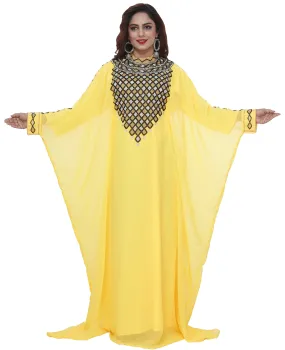 Arabian Kaftan with Chequered Embroidery Work