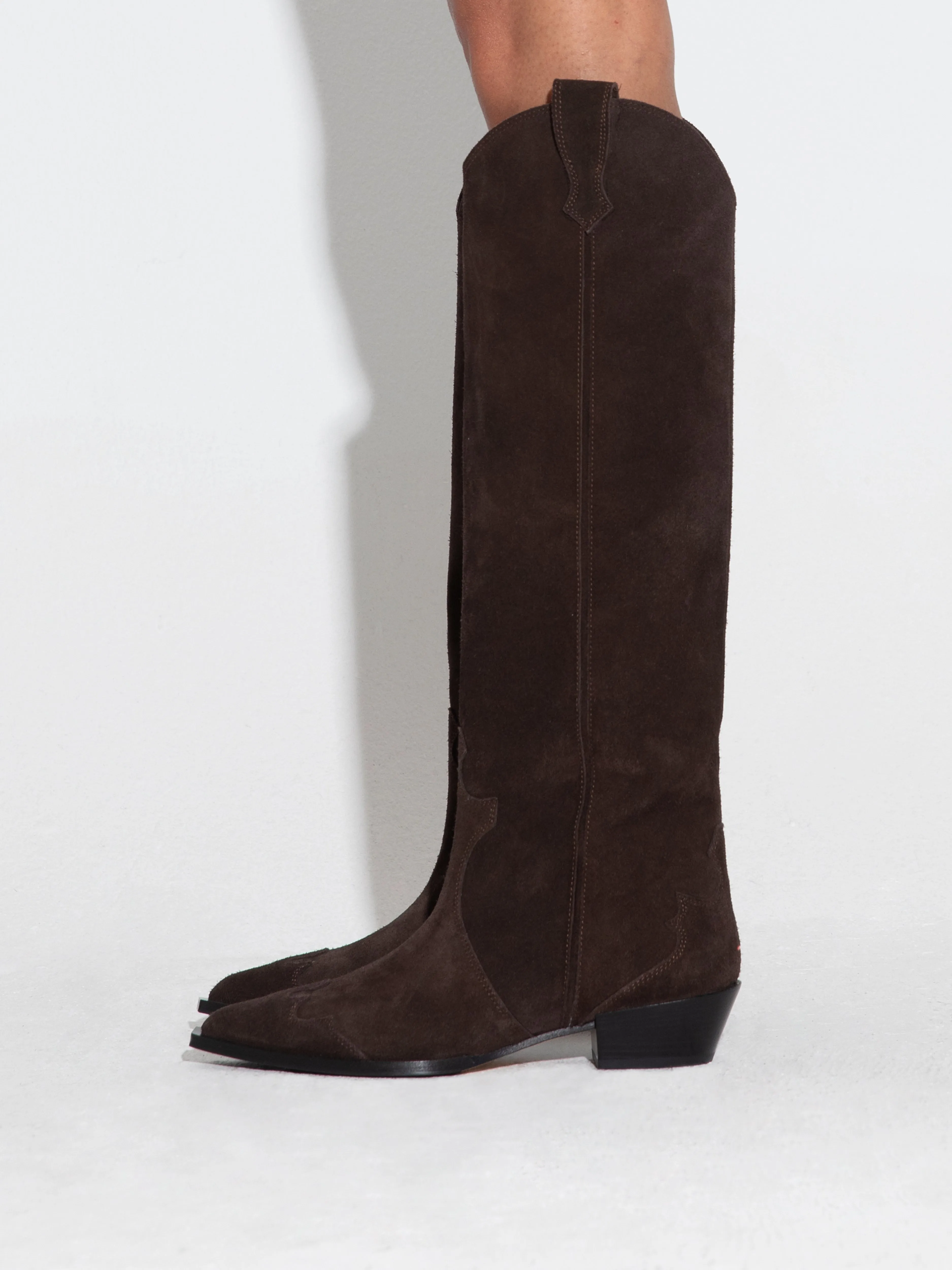 Aruna Suede Cowboy Knee-High Boots