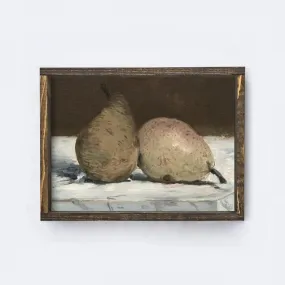 Brown Vintage Pears Art Work