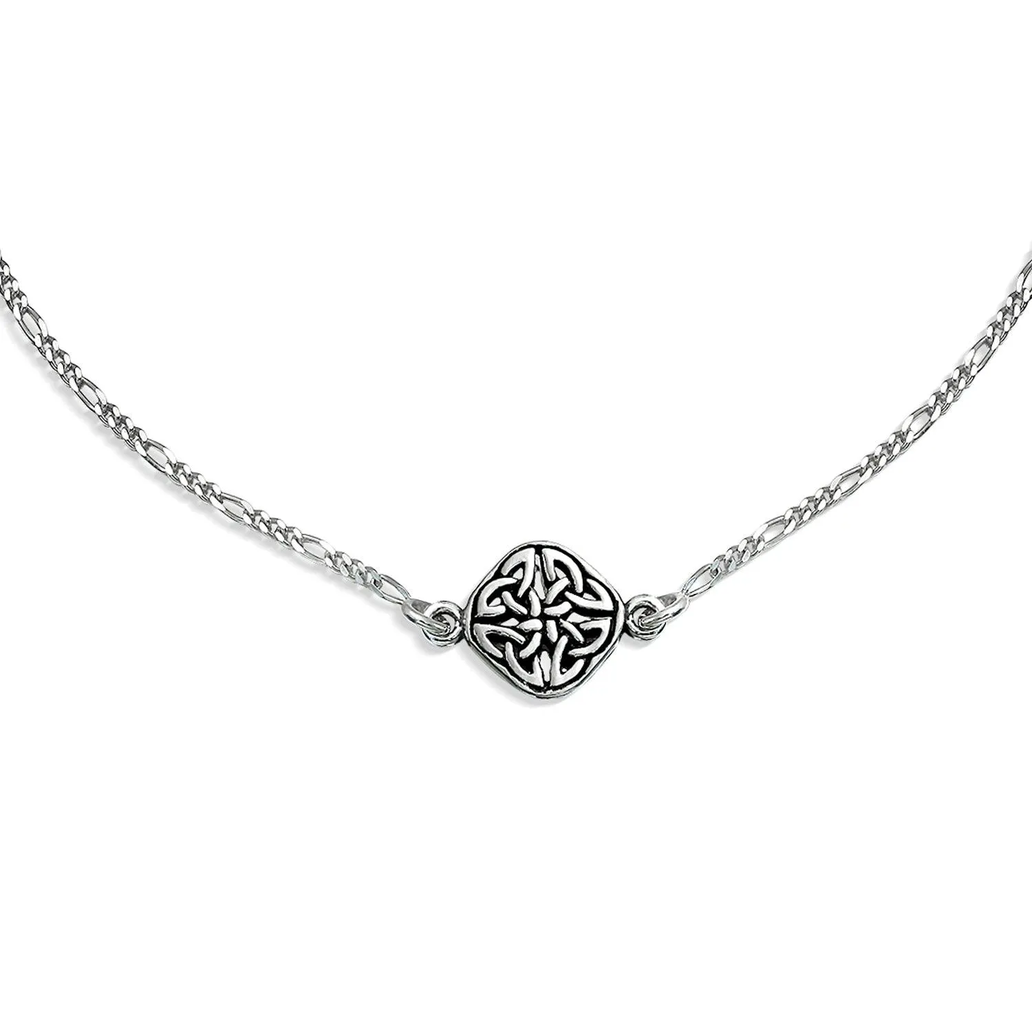 Celtic Triquetra Love Knot Claddagh Heart Anklet Ankle Bracelet Sterling Silver