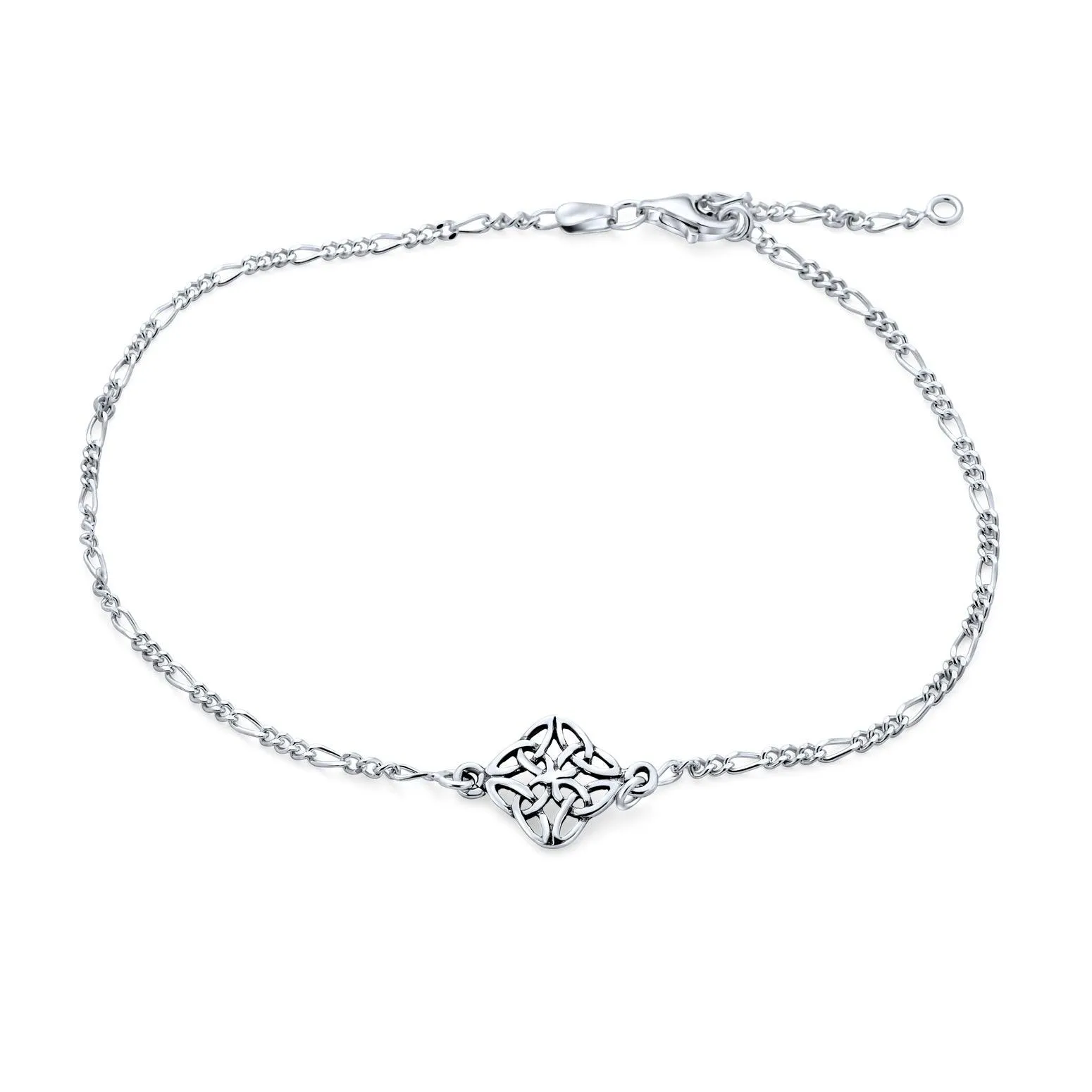 Celtic Triquetra Love Knot Claddagh Heart Anklet Ankle Bracelet Sterling Silver