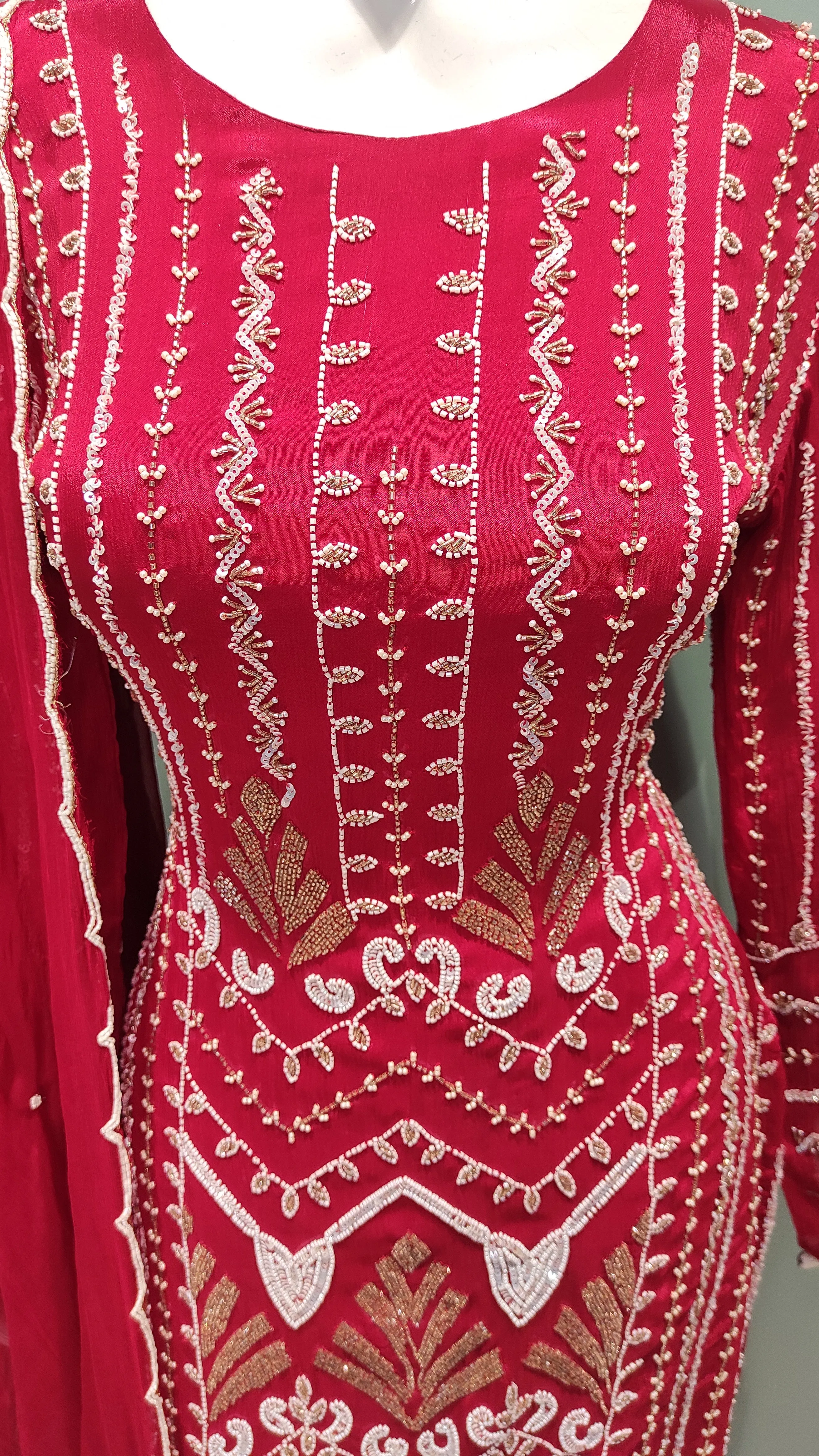 Chinon Sharara Suit with Pearls Work