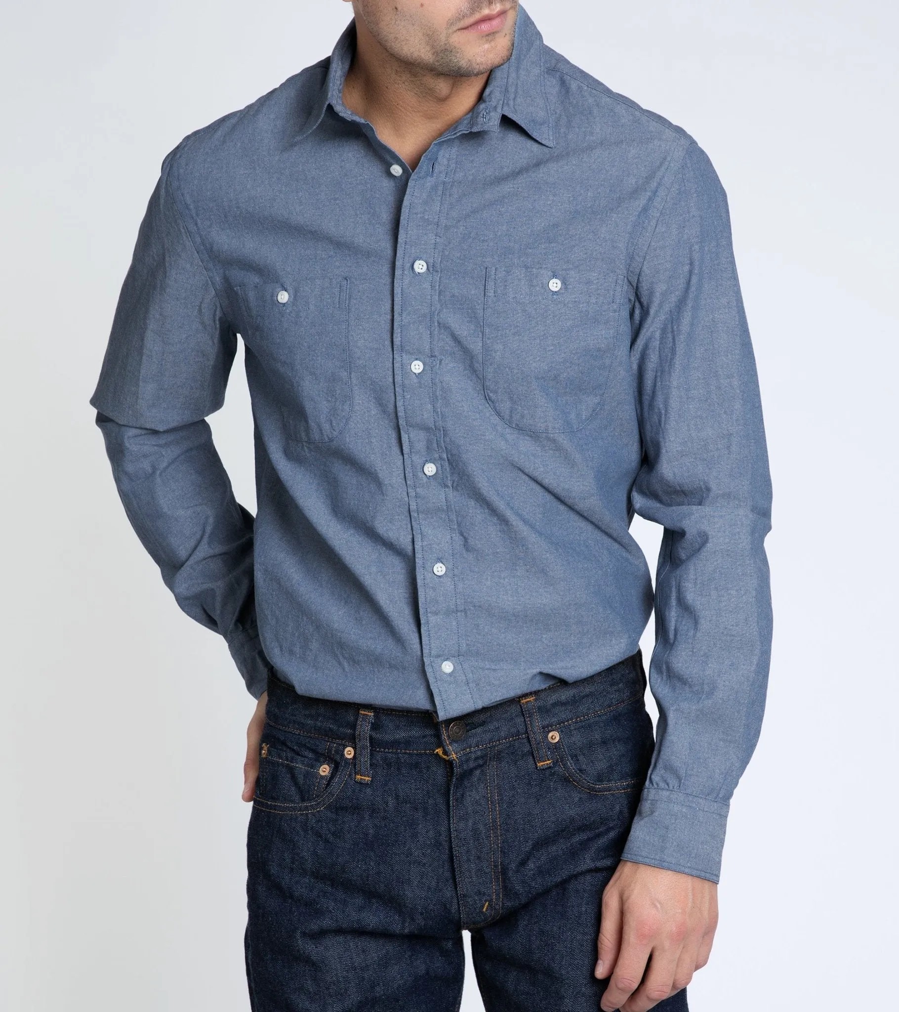 Gitman Vintage Japanese Chambray Work Shirt: Blue