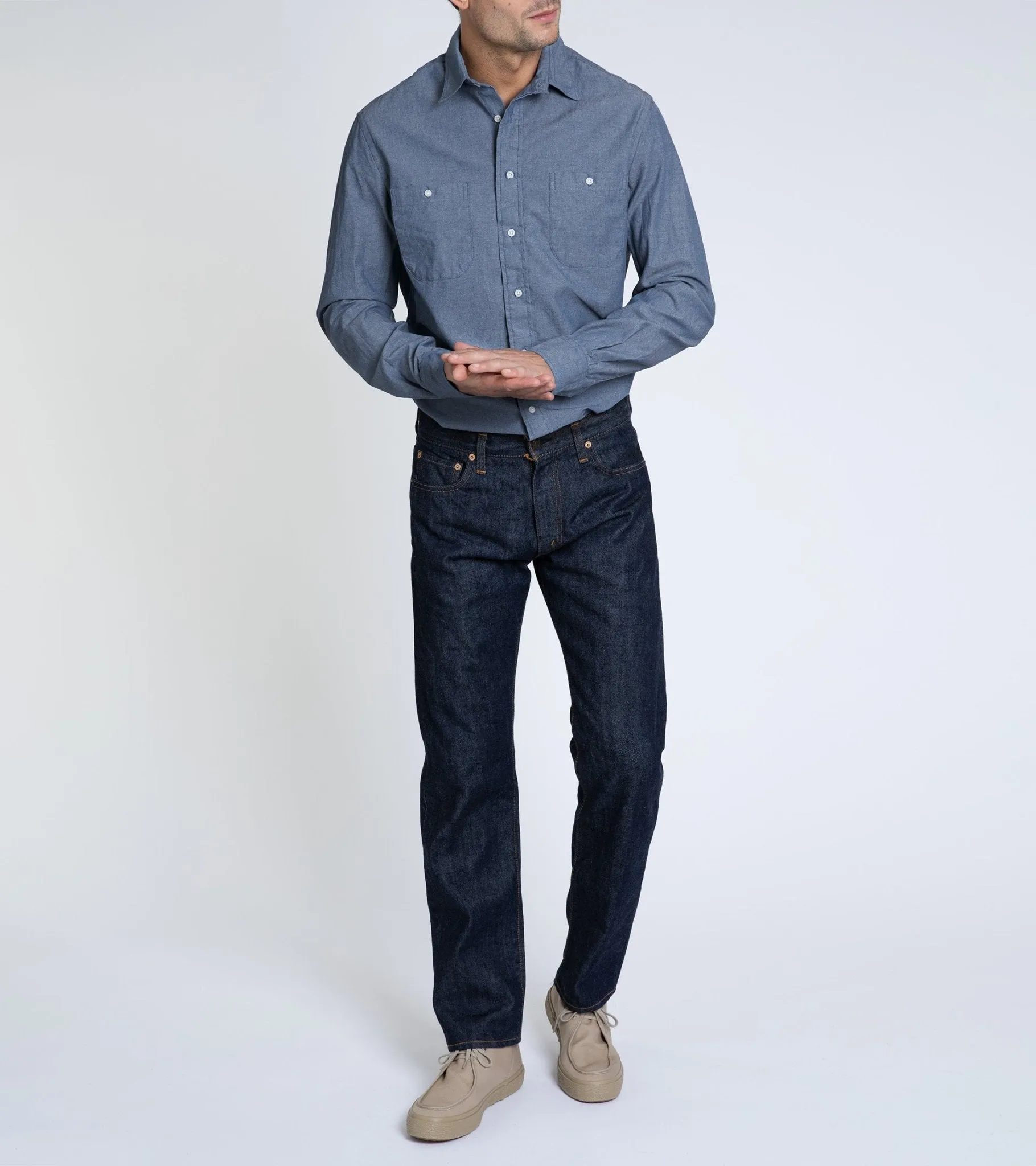 Gitman Vintage Japanese Chambray Work Shirt: Blue