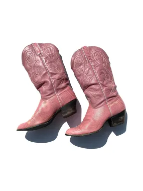 VINTAGE: Western Boots - Baby Pink